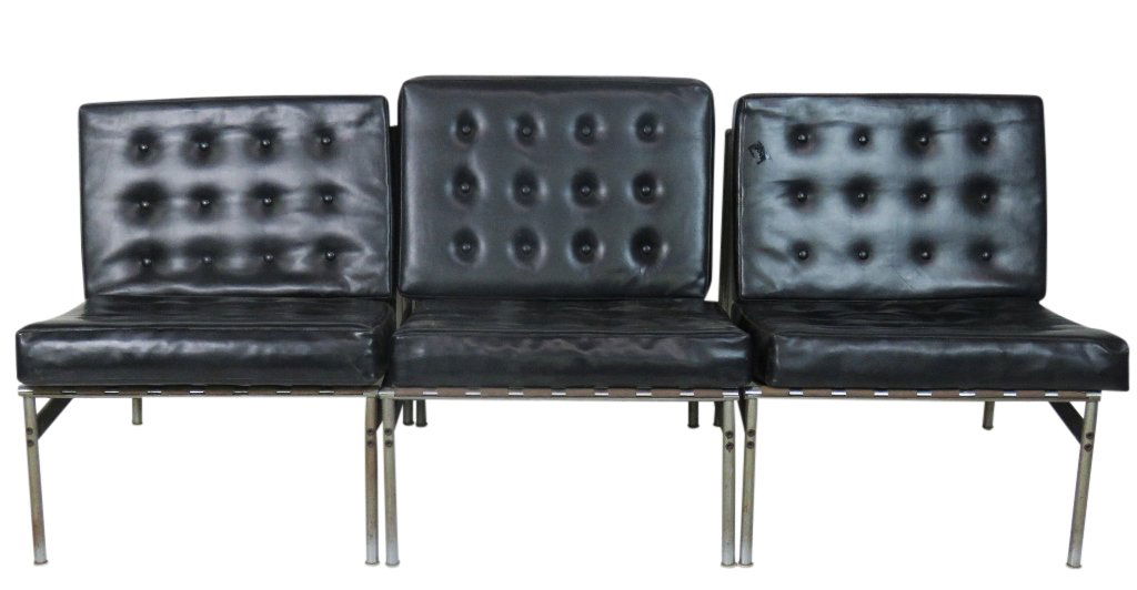 3 MILO BAUGHMAN STYLE TUFTED LOUNGE CHAIRS (1 of 6)