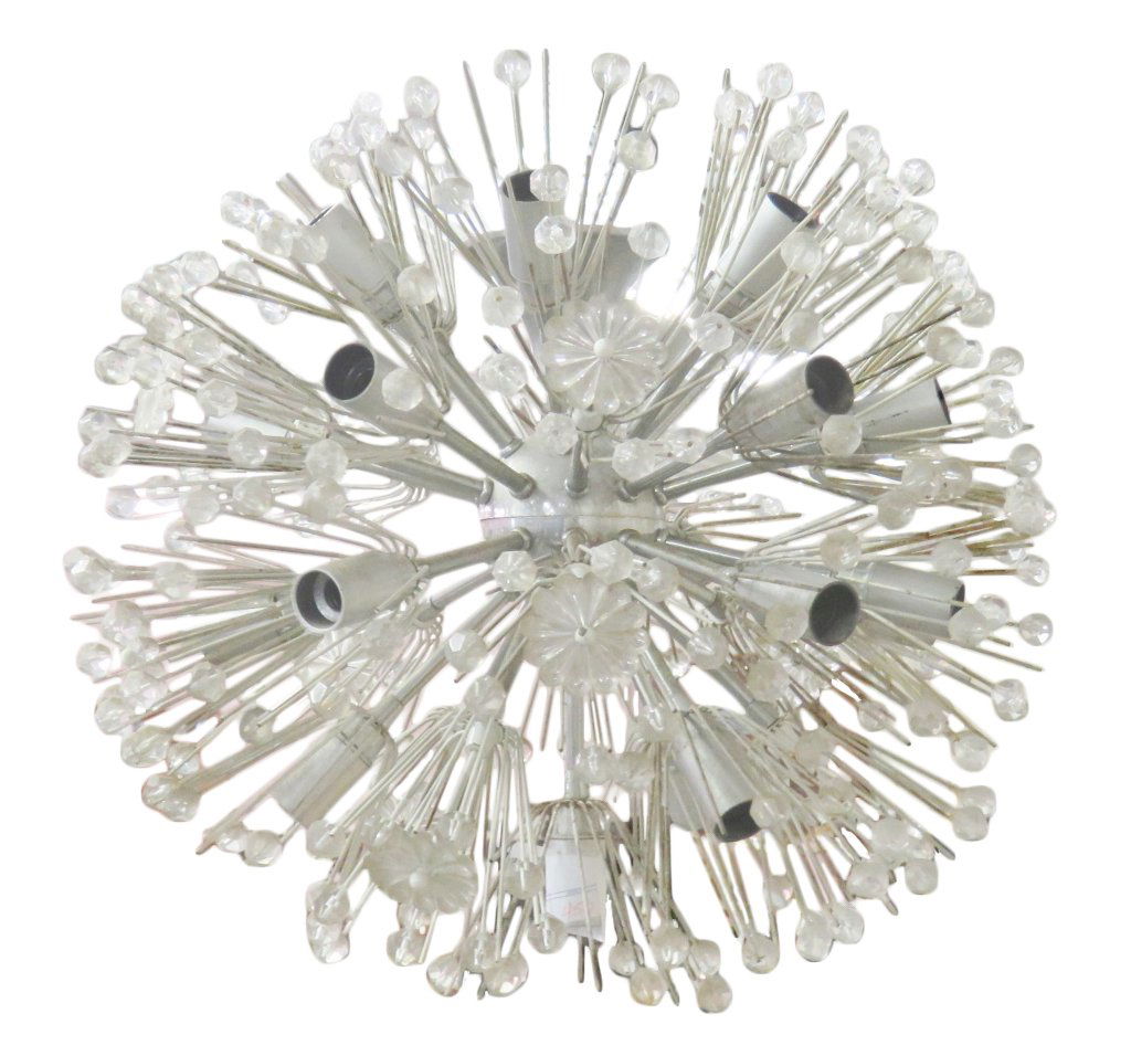 ITALIAN MODERN GLASS & CHROME SPUTNIK CHANDELIER (1 of 3)