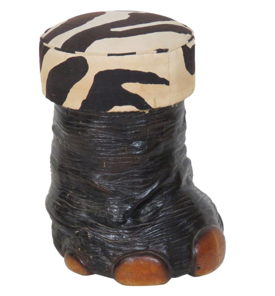 RED MILE STYLE FAUX ELEPHANT FOOT STOOL (1 of 4)