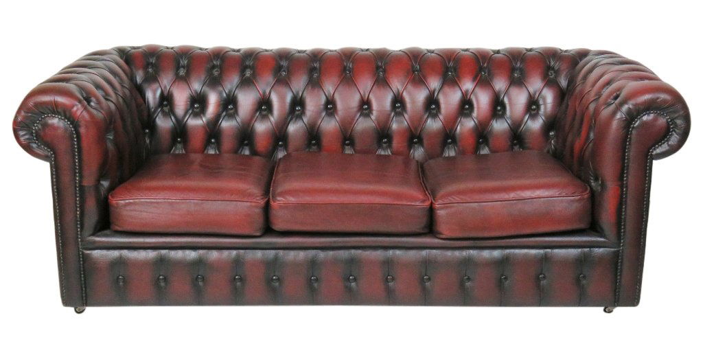 RED LEATHER TUFTED CHESTERFIELD SOFA (1 of 4)