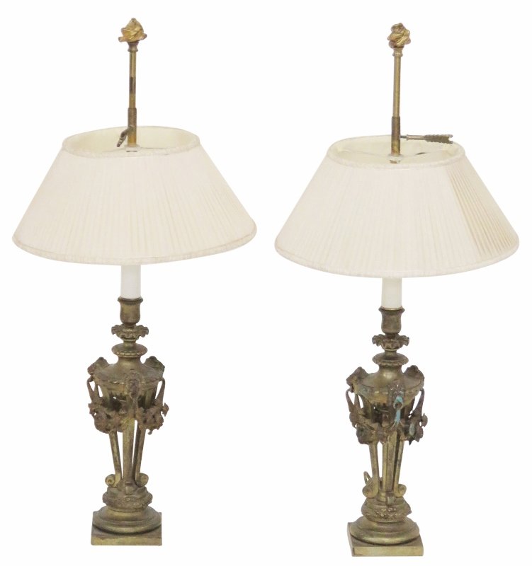 Pair BRONZE URN FORM TABLE LAMPS (1 of 5)