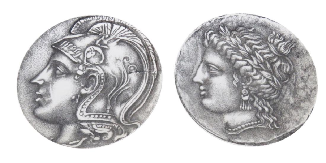 2 FORNASETTI DECORATIVE NUMMUS CERAMIC PLATES (1 of 4)