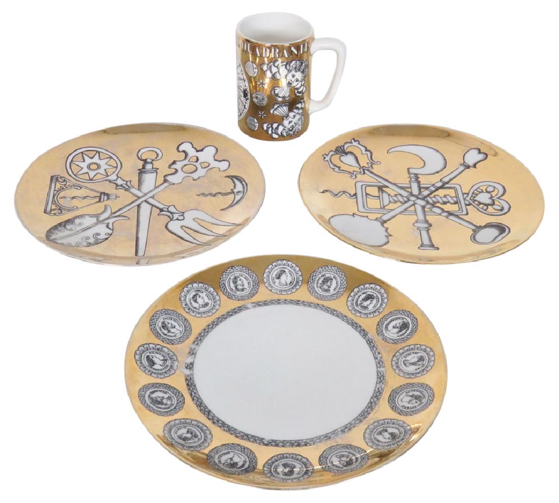 4 FORNASETTI DECORATIVE CERAMIC PLATES & MUG (1 of 7)