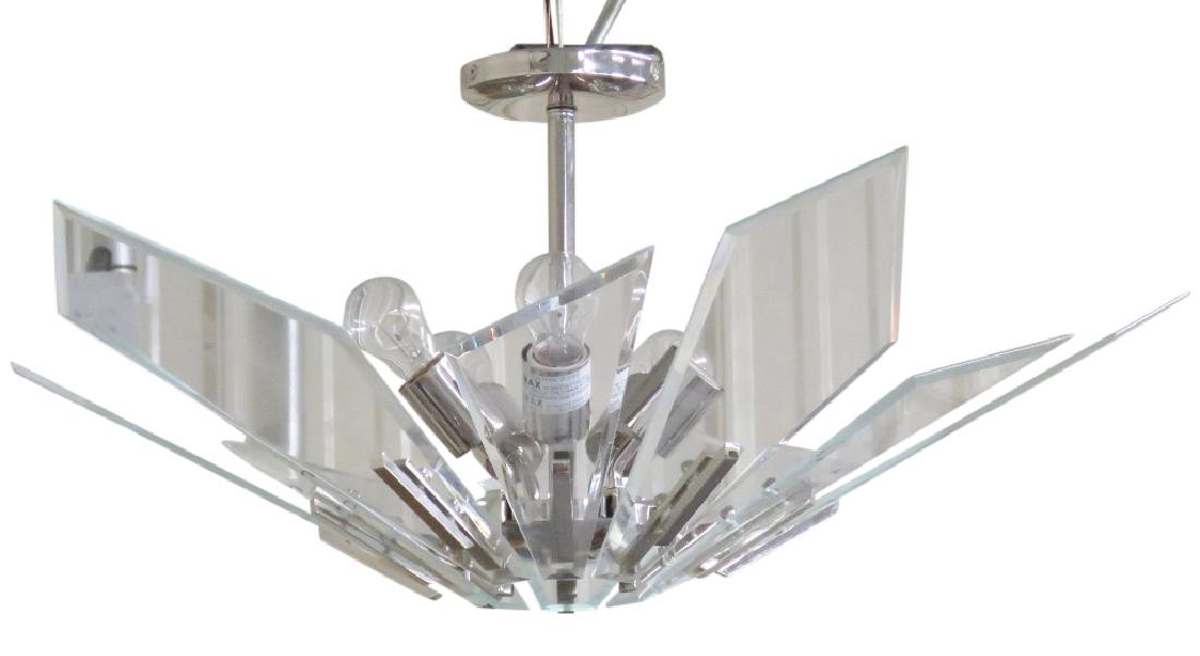 MODERN DESIGN GLASS & CHROME CHANDELIER (1 of 3)