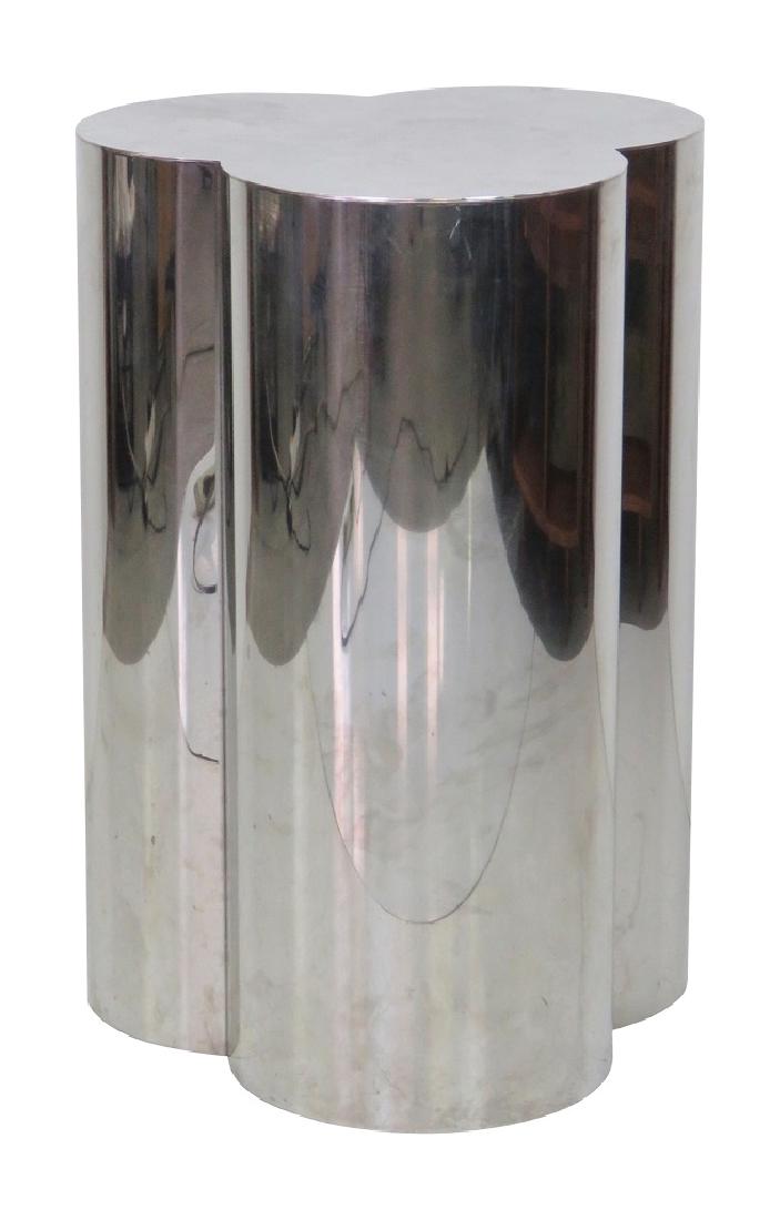 BRUETON STEEL CENTER TABLE: Steel. 28"h. x 19 1/4"w. x 18 1/4"d.