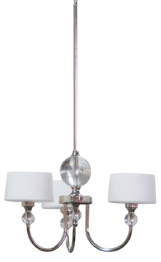 MODERN DESIGN CHROME & LUCITE CHANDELIER (1 of 3)