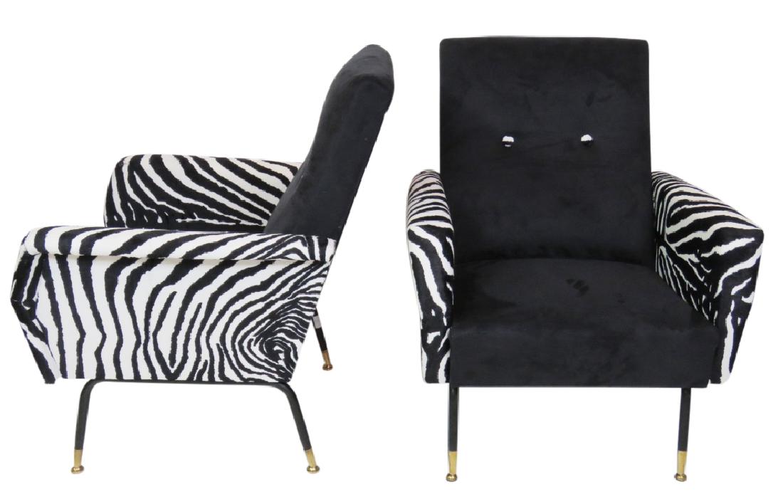 Pair MODERN DESIGN METAL LEG LOUNGE CHAIRS (1 of 3)