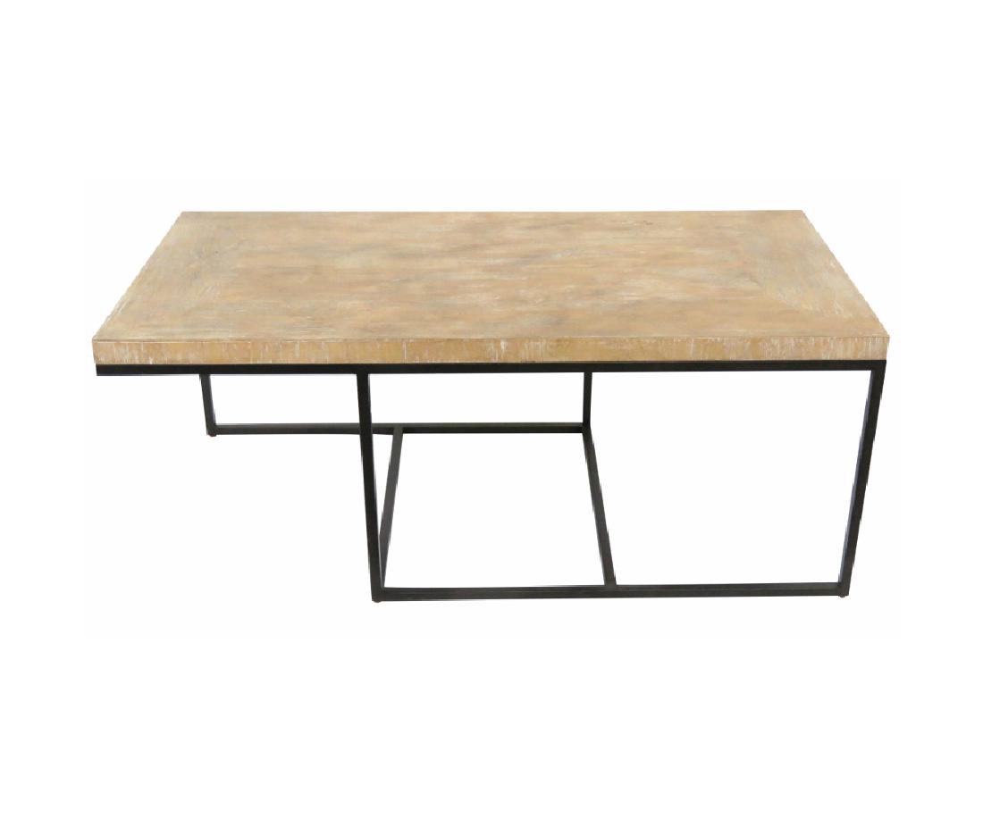 MODERN DESIGN IRON & DISTRESSED WOOD COFFEE TABLE (1 of 2)