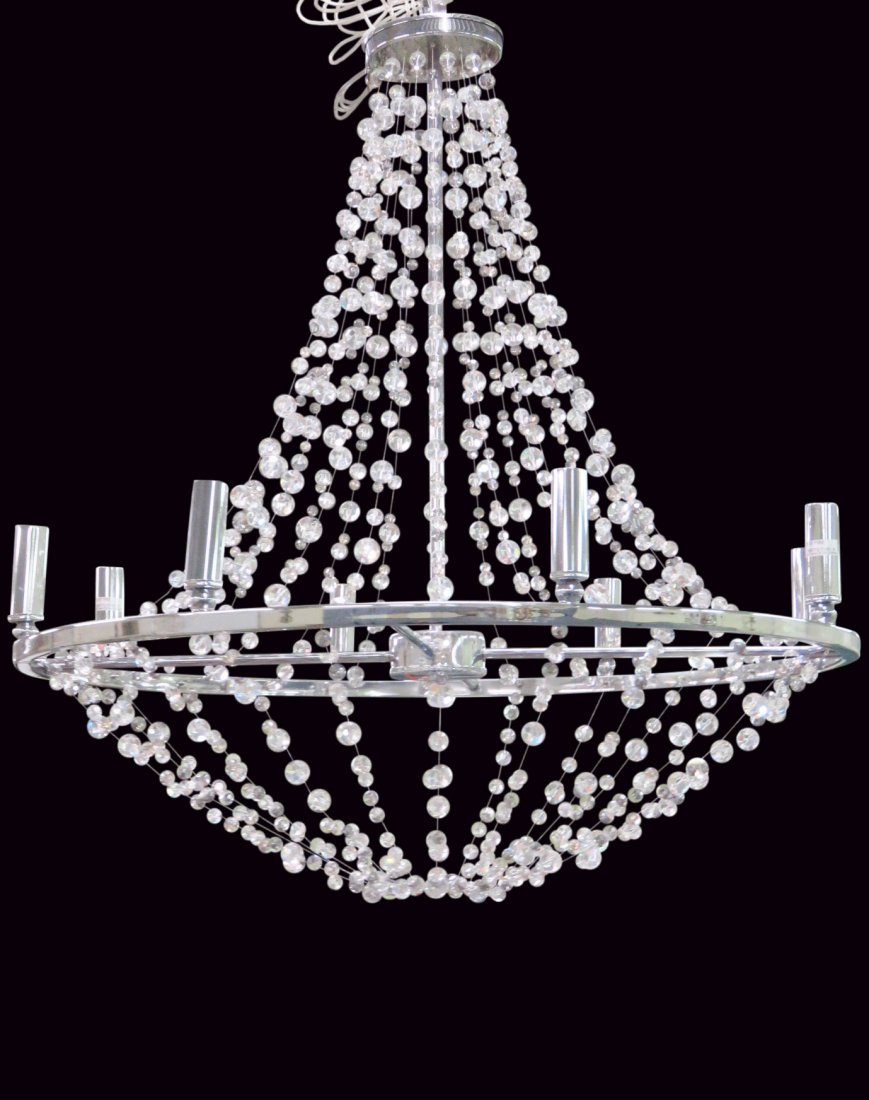 MODERN DESIGN CHROME & CRYSTAL CHANDELIER (1 of 3)