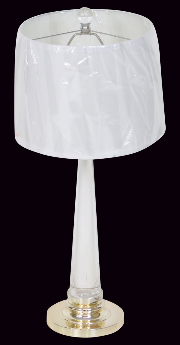 MODERN DESIGN BRASS & LUCITE TABLE LAMP (1 of 4)