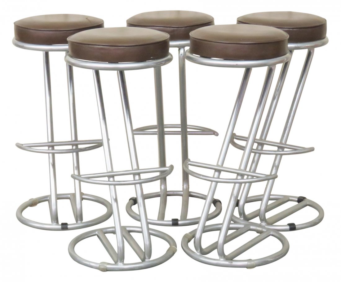 5 MODERN DESIGN CHROME BAR STOOLS (1 of 4)