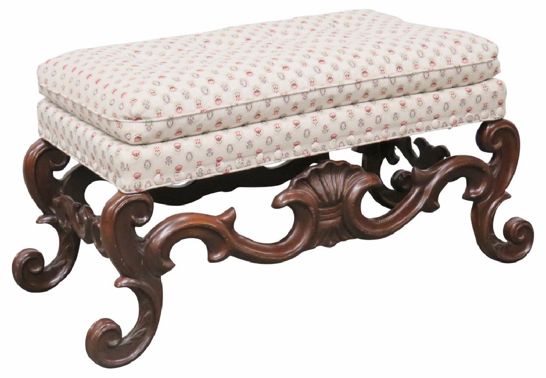 BAKER CARVED TUFTED BENCH (1 of 5)