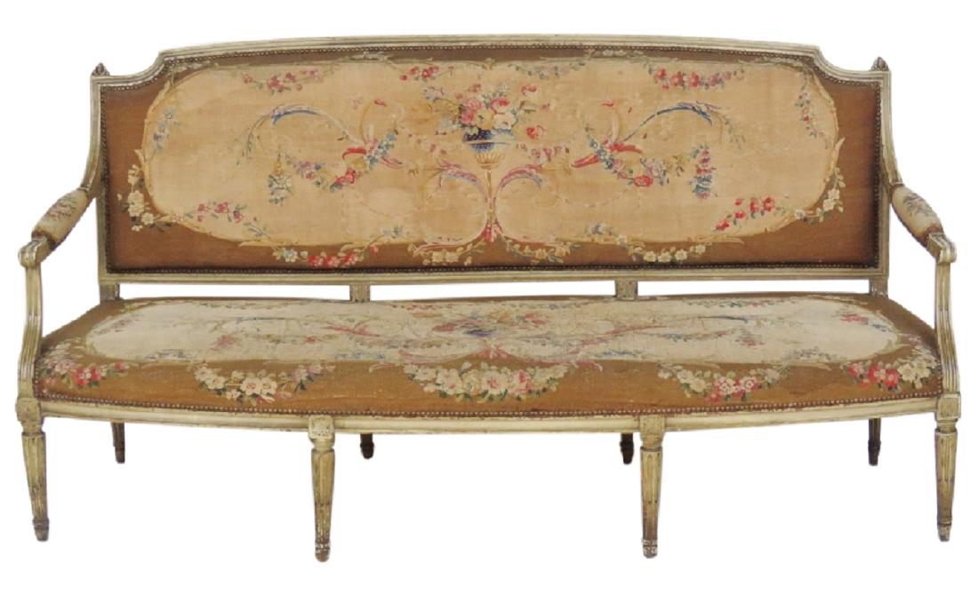 ANTIQUE LOUIS XVI STYLE AUBUSSON SOFA (1 of 8)