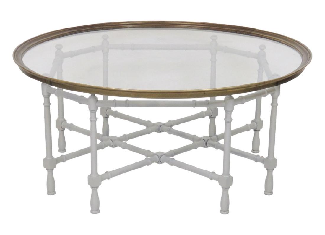 FAUX BAMBOO PAINTED TRAY TOP COFFEE TABLE (1 of 3)