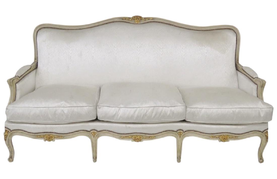 JANSEN LOUIS XVI STYLE DISTRESSED PAINTED SOFA (1 of 6)