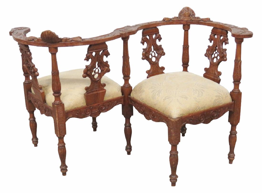 ITALIAN FIGURAL CARVED TETE A TETE (1 of 5)