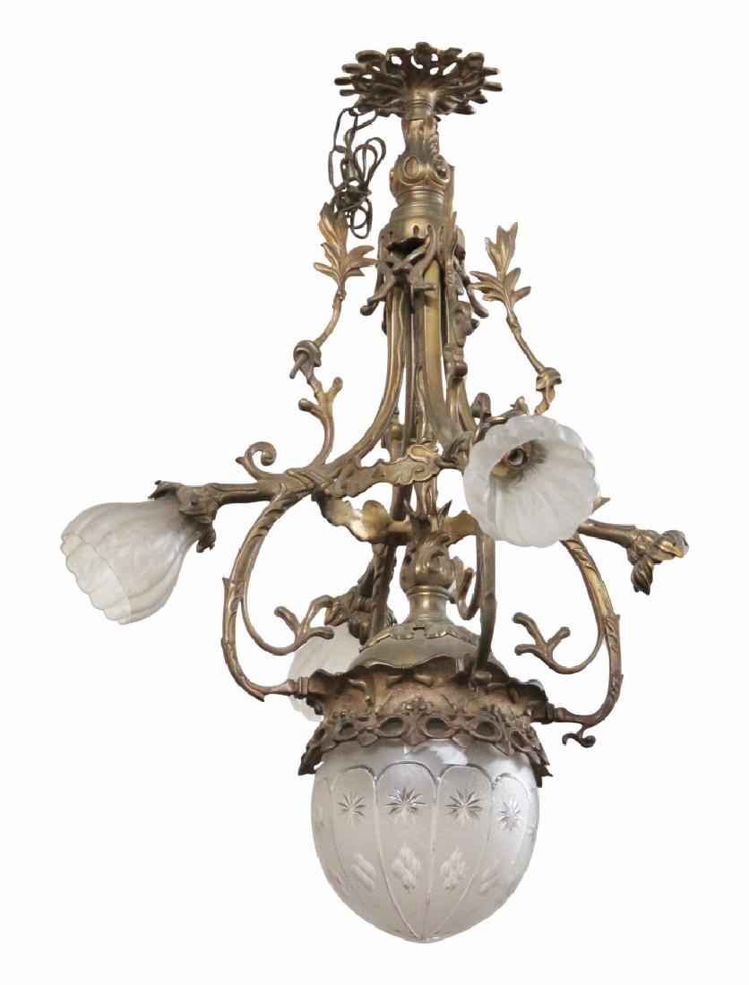 VICTORIAN STYLE BRONZE CHANDELIER (1 of 3)