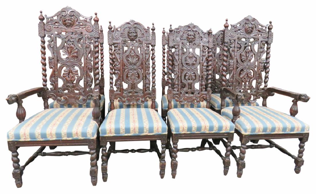 8 R.J. HORNER STYLE CARVED DINING CHAIRS (1 of 12)