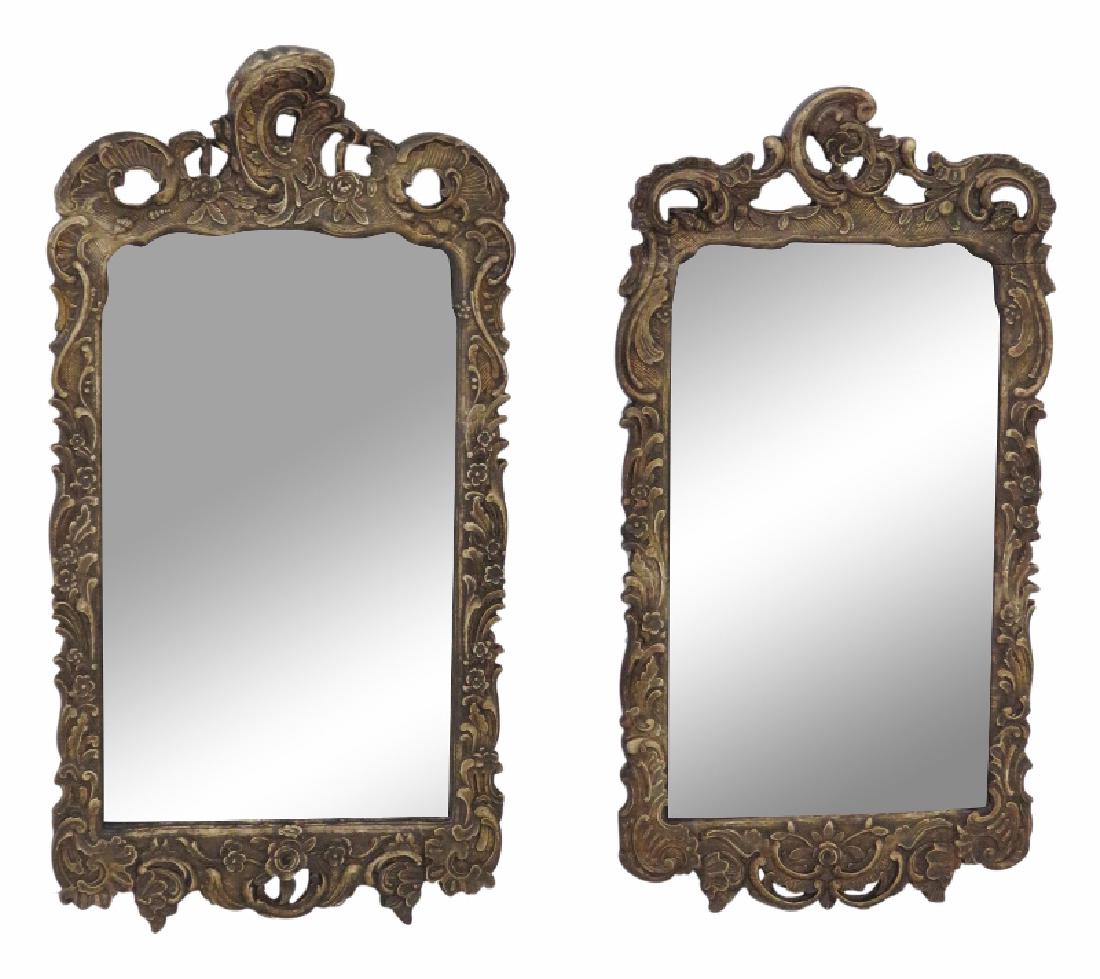 Pair 19th c. ITALIAN CARVED FRAME MIRRORS (1 of 6)