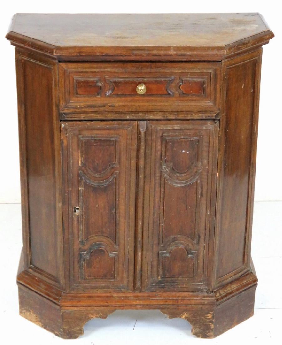 19th c. CONTINENTAL WALNUT 2-DOOR CABINET (1 of 8)