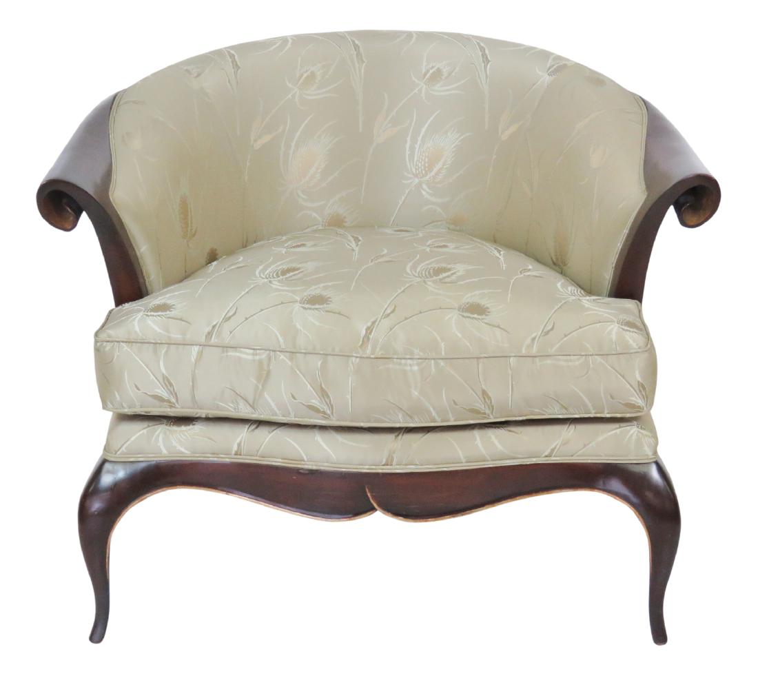 OVERSIZED REGENCY STYLE UPHOLSTERED SIDE CHAIR (1 of 7)