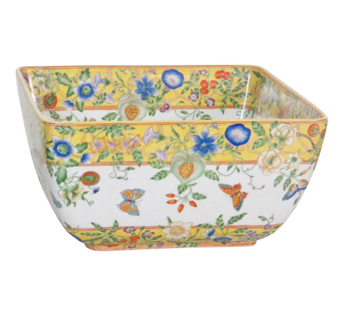 CERAMIC FLORAL DECORATED SQUARE BOWL (1 of 4)