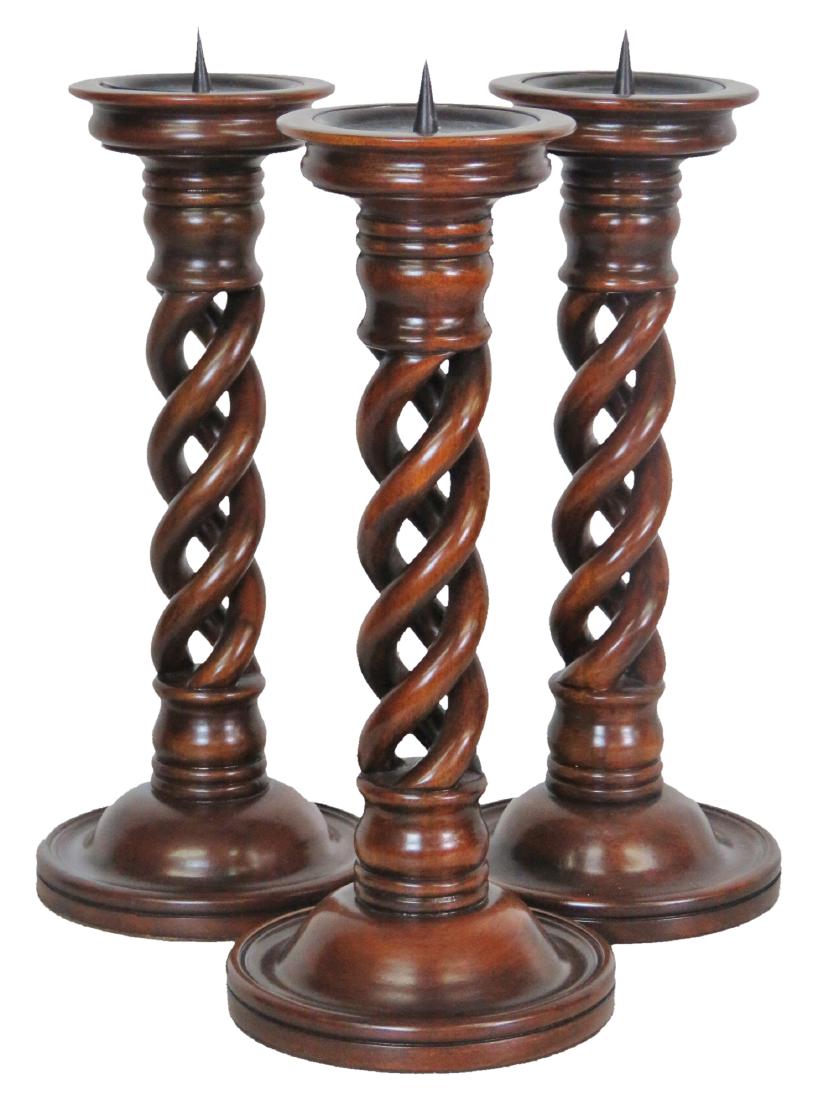 3 BARLEY TWIST CANDLEHOLDERS (1 of 3)