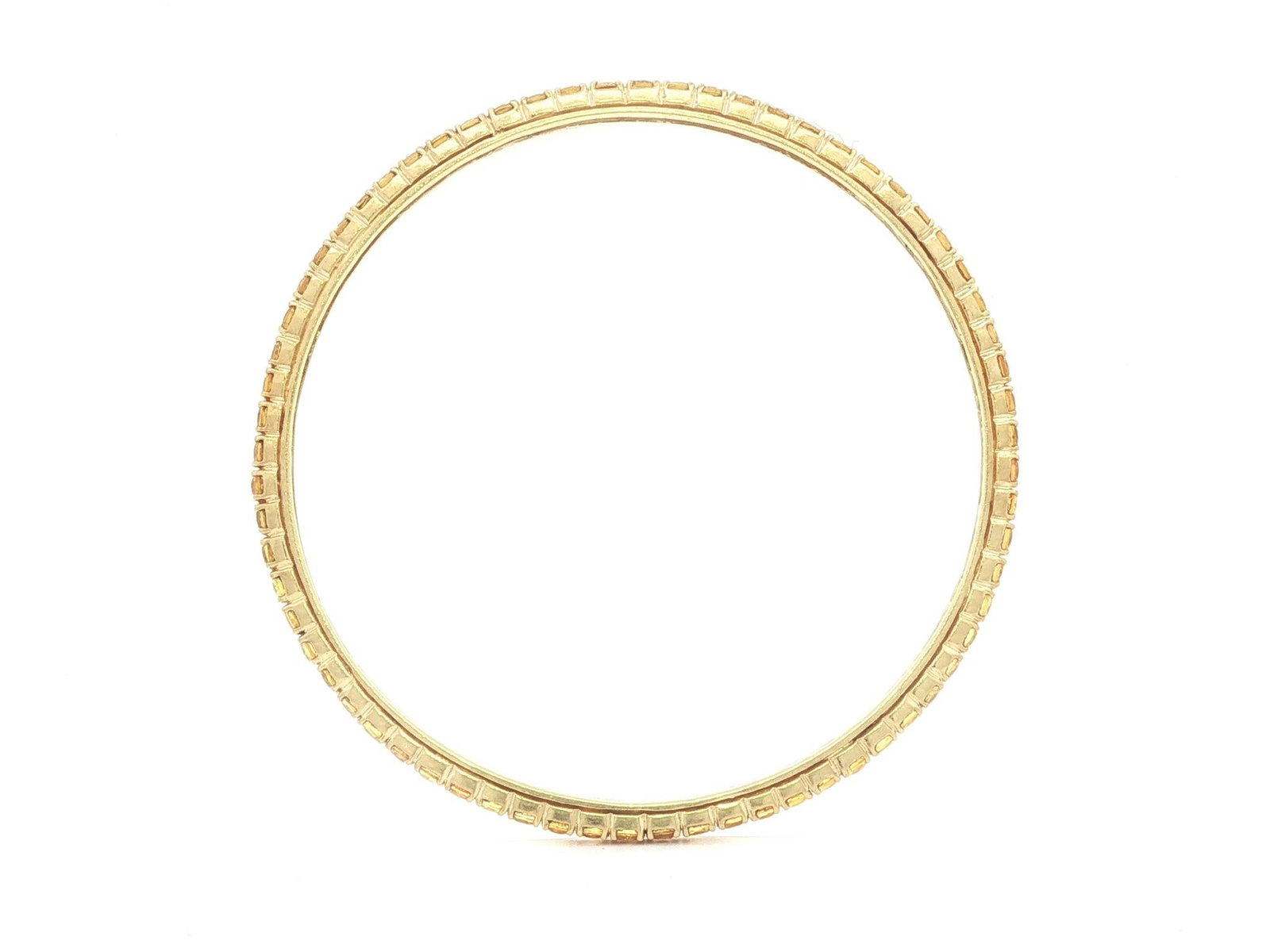 18k Gold Yellow Sapphire Eternity Tennis Slip On Bangle - 3