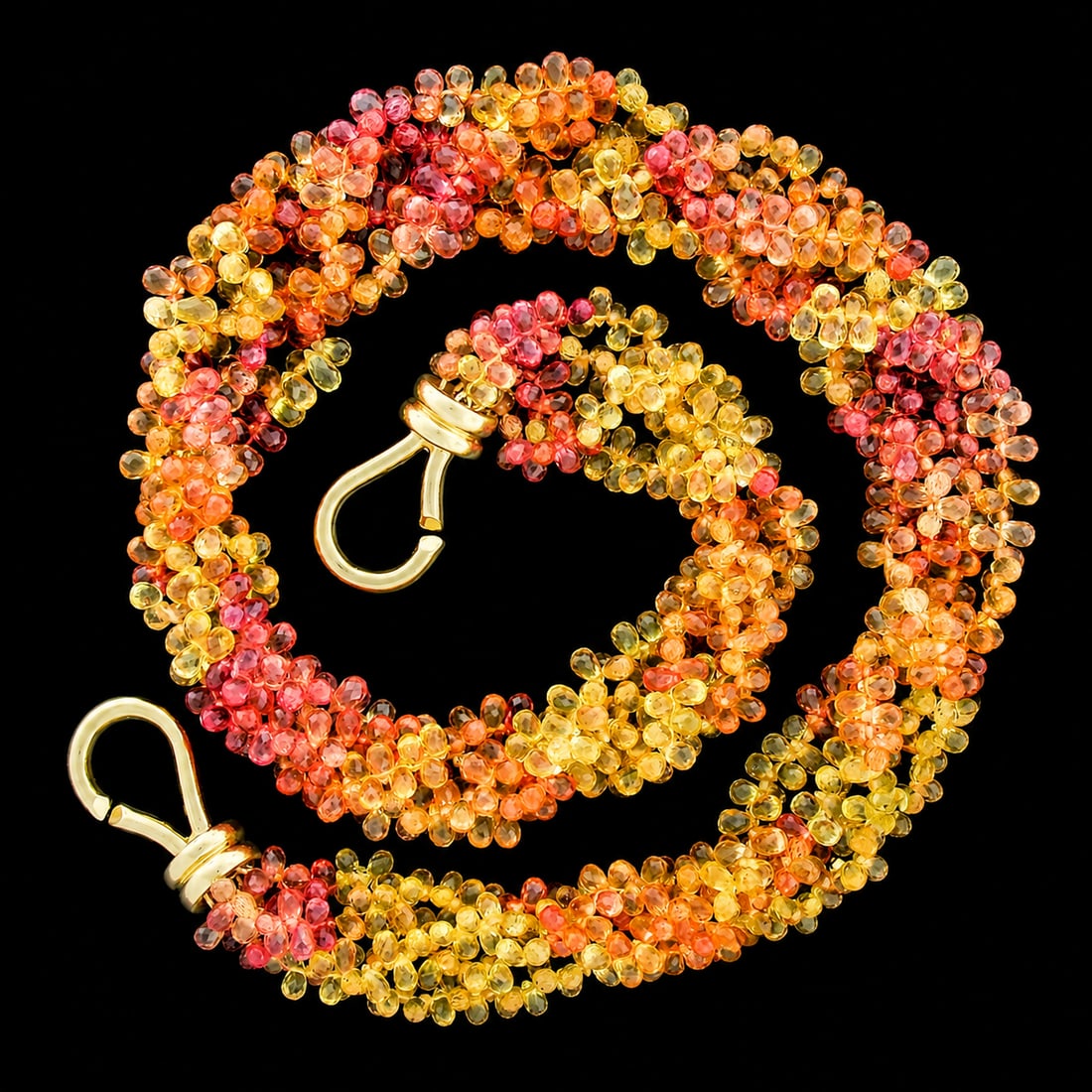 GIA Briolette Sapphire Necklace w/ 18k Gold Clasp - 3