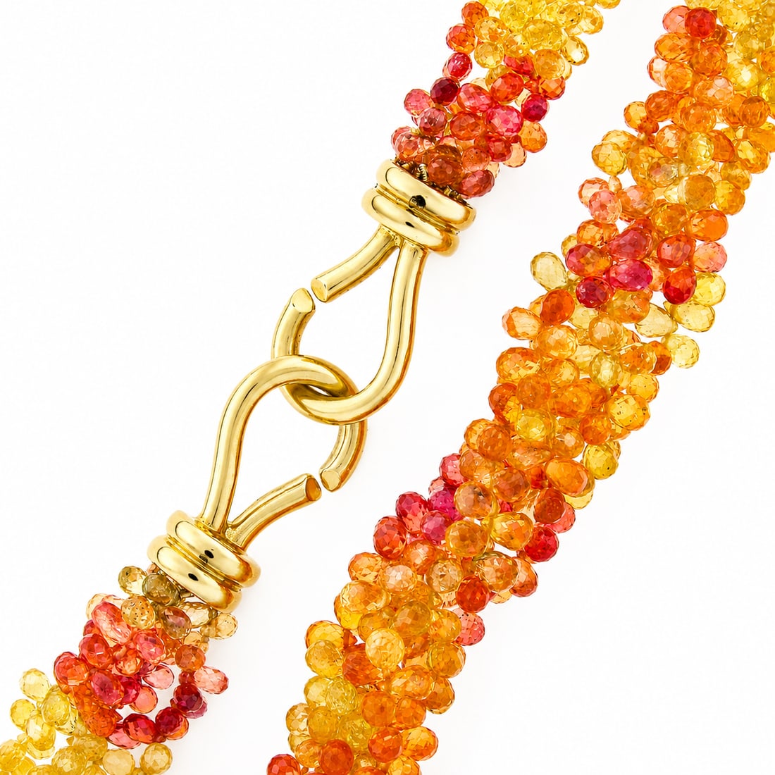 GIA Briolette Sapphire Necklace w/ 18k Gold Clasp - 4