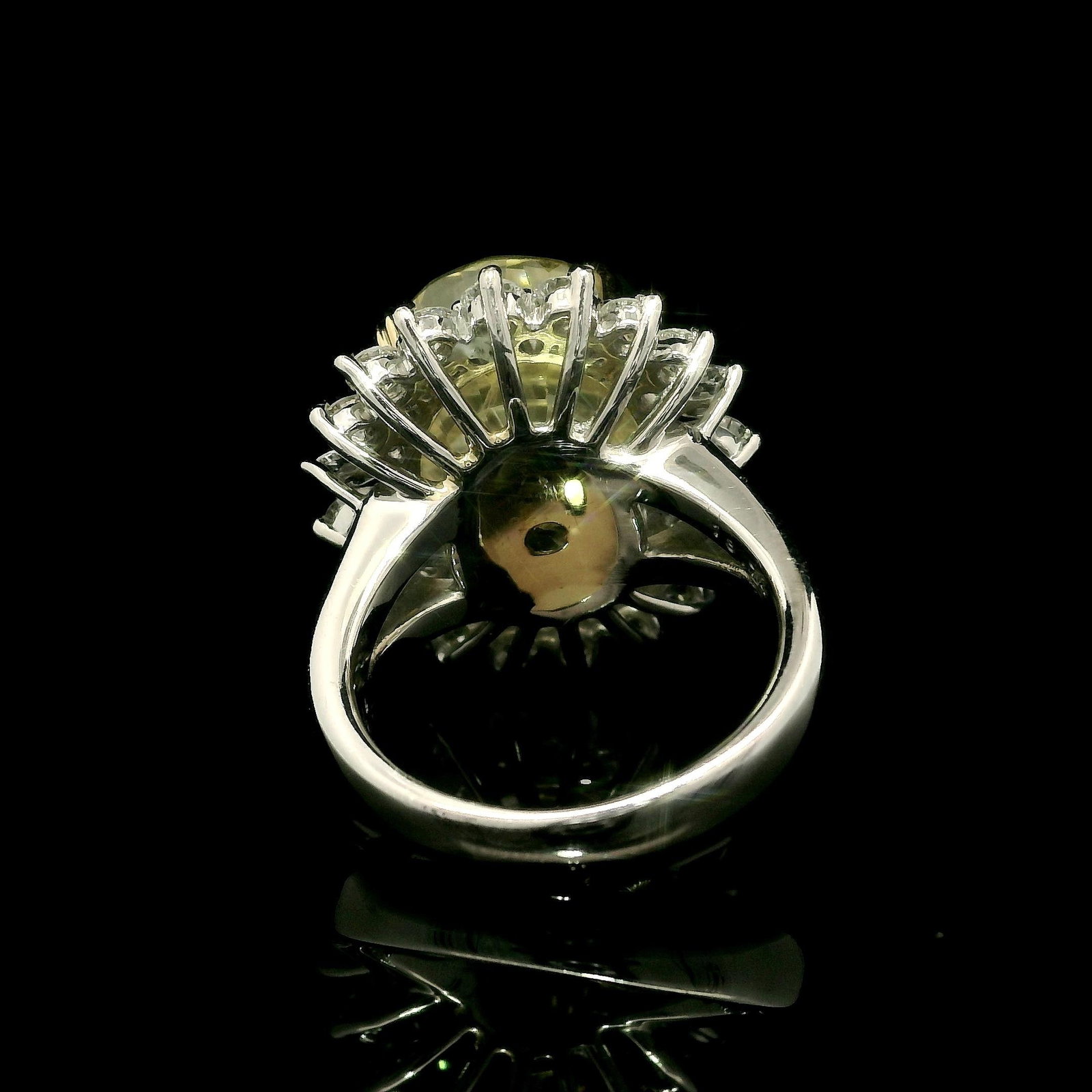 Platinum & Gold GIA Yellow Sapphire Diamond Ring - 12
