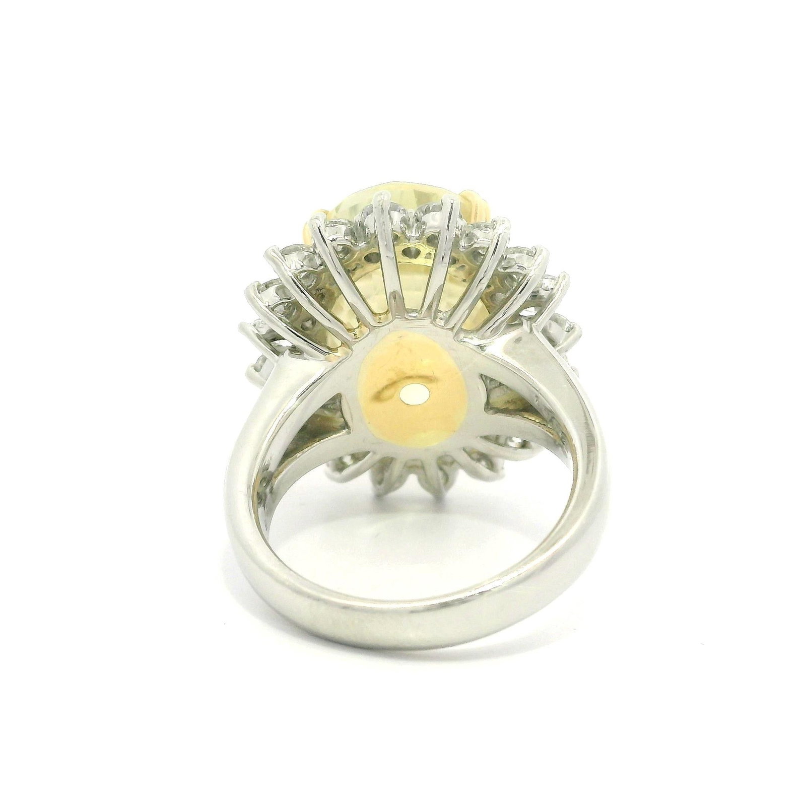 Platinum & Gold GIA Yellow Sapphire Diamond Ring - 5