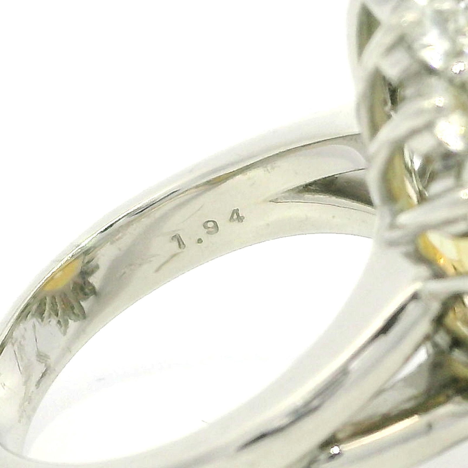Platinum & Gold GIA Yellow Sapphire Diamond Ring - 7