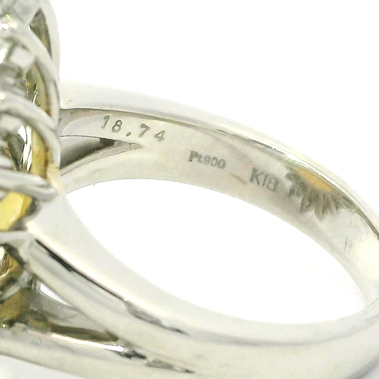 Platinum & Gold GIA Yellow Sapphire Diamond Ring - 8
