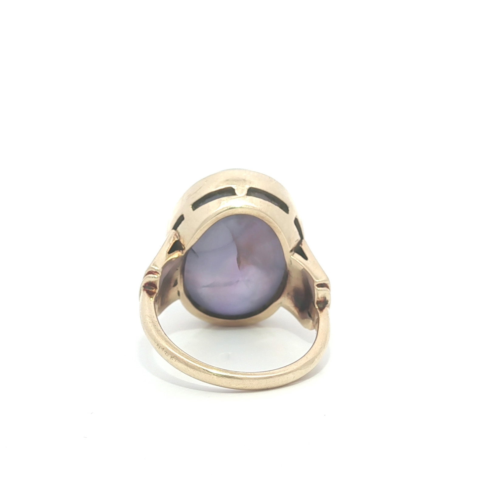 14k Yellow Gold Purple Star Sapphire Solitaire Ring - 5