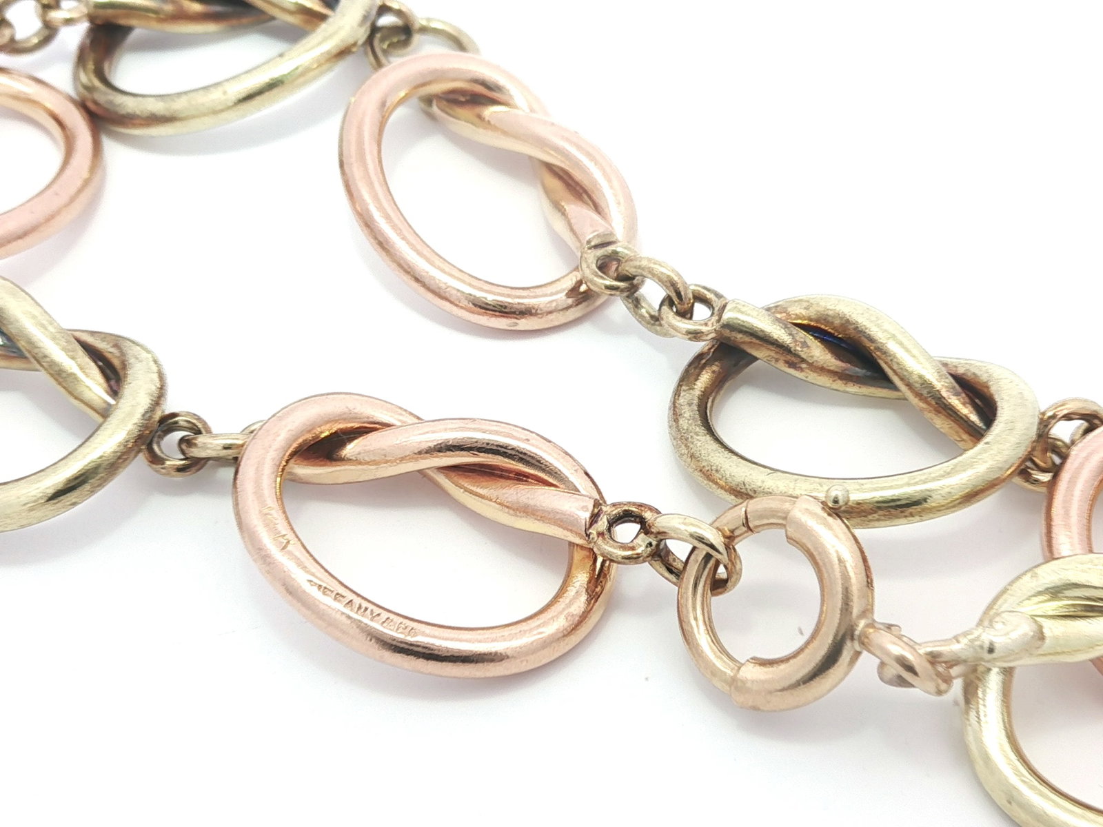 Tiffany & Co. 14k Rose & Green Gold Open Knot Bracelet - 2