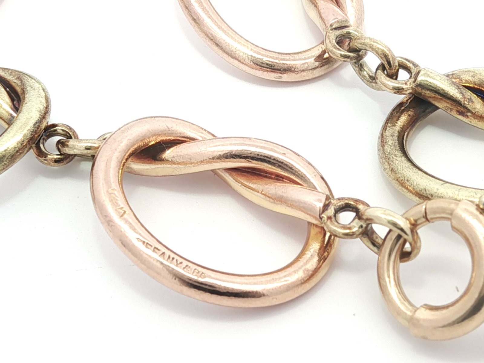 Tiffany & Co. 14k Rose & Green Gold Open Knot Bracelet - 3