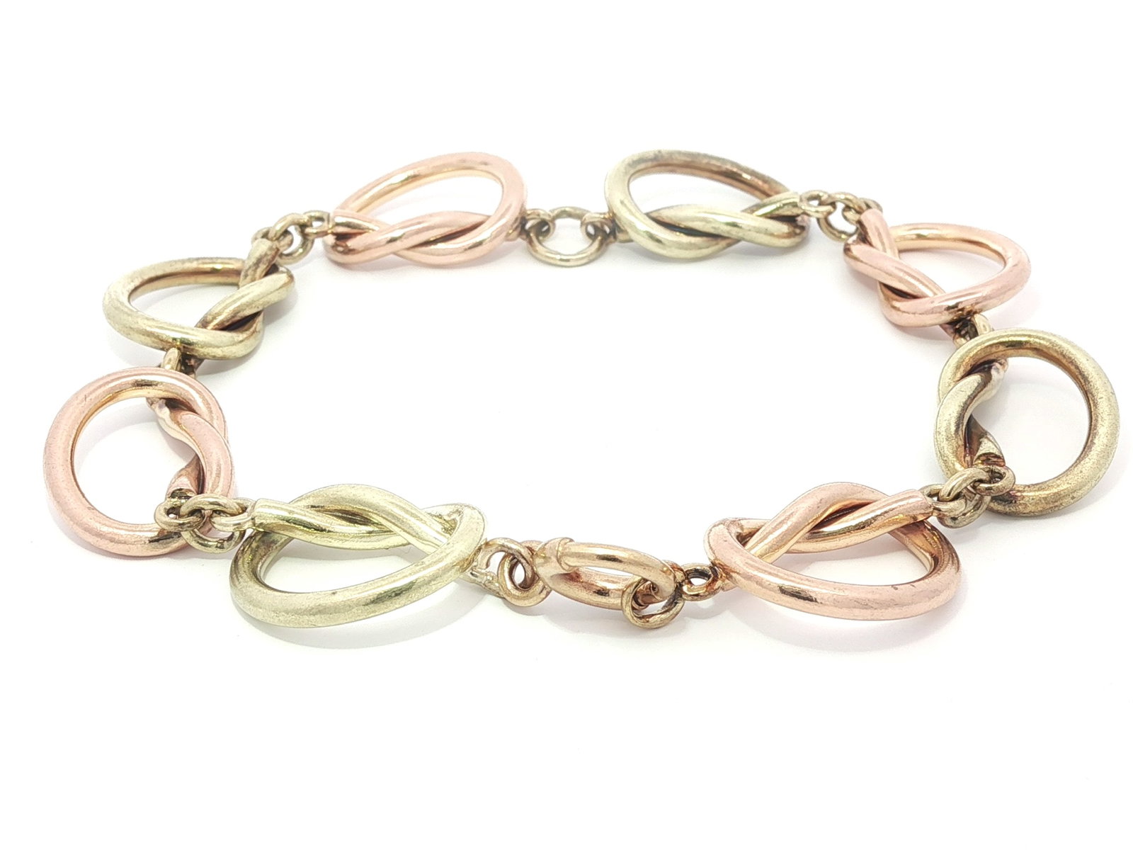 Tiffany & Co. 14k Rose & Green Gold Open Knot Bracelet - 6