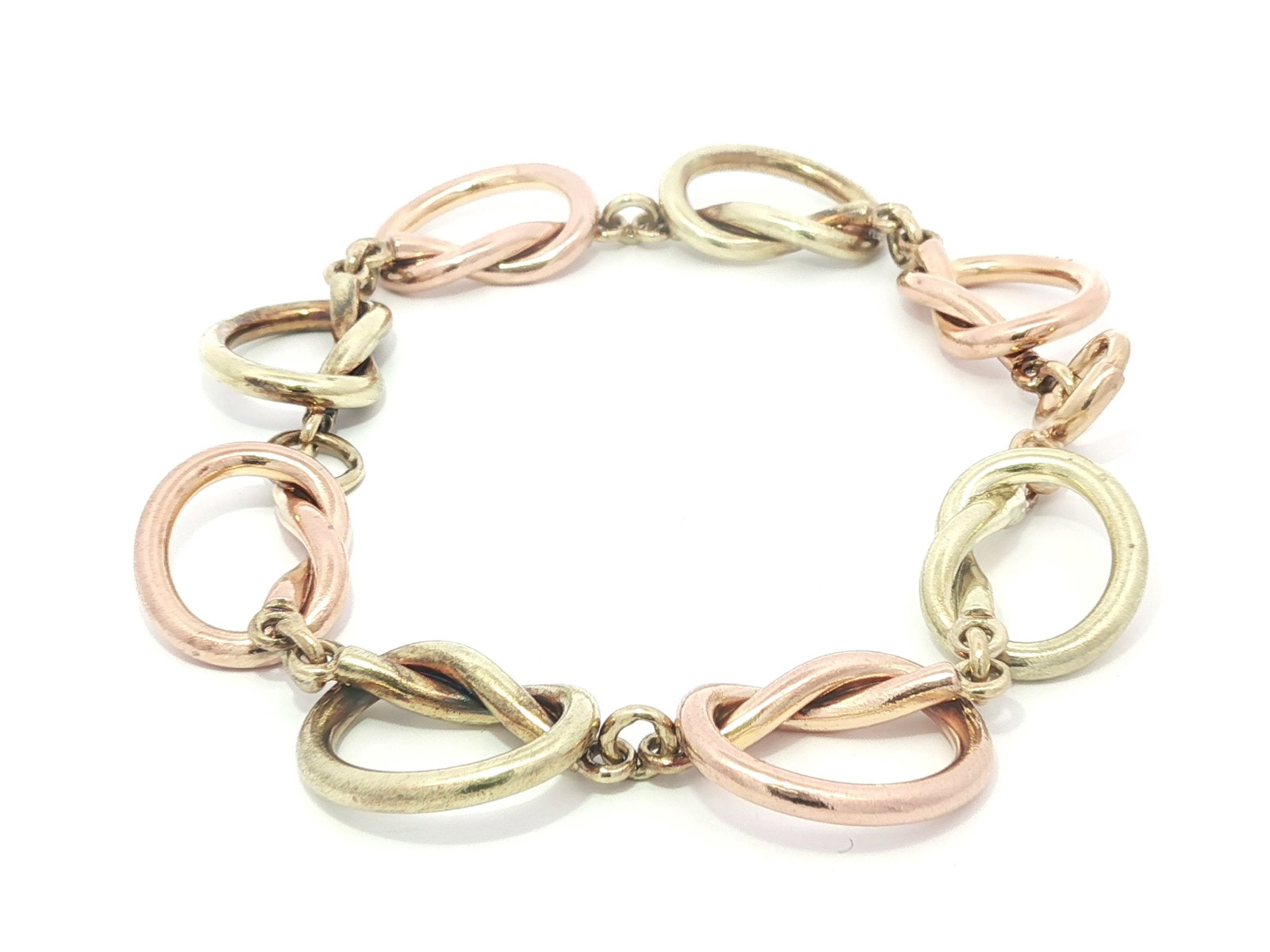 Tiffany & Co. 14k Rose & Green Gold Open Knot Bracelet - 7