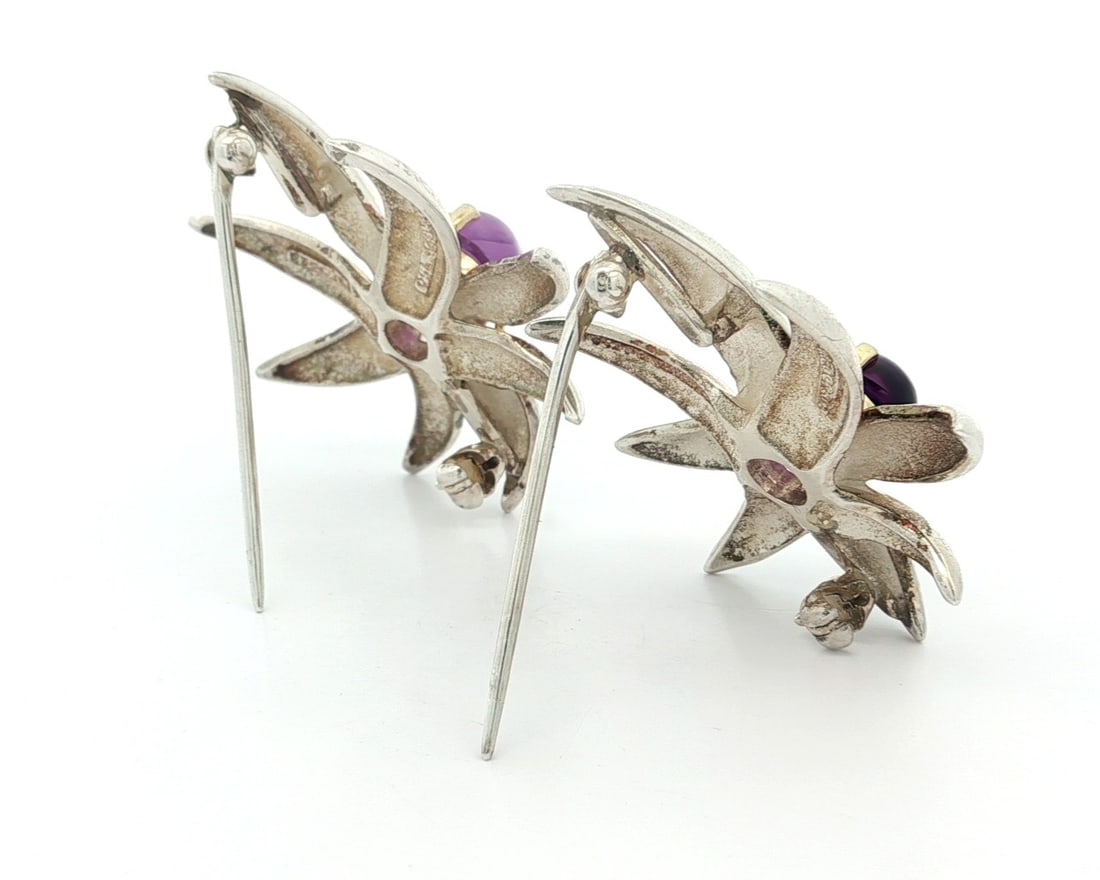 Tiffany & Co. Silver & Gold Amethyst 2 Fireworks Brooch - 5