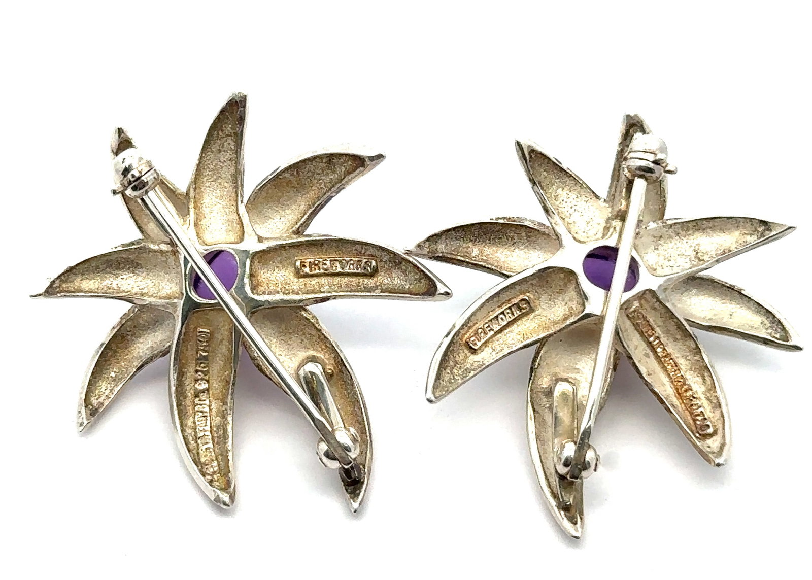Tiffany & Co. Silver & Gold Amethyst 2 Fireworks Brooch - 8