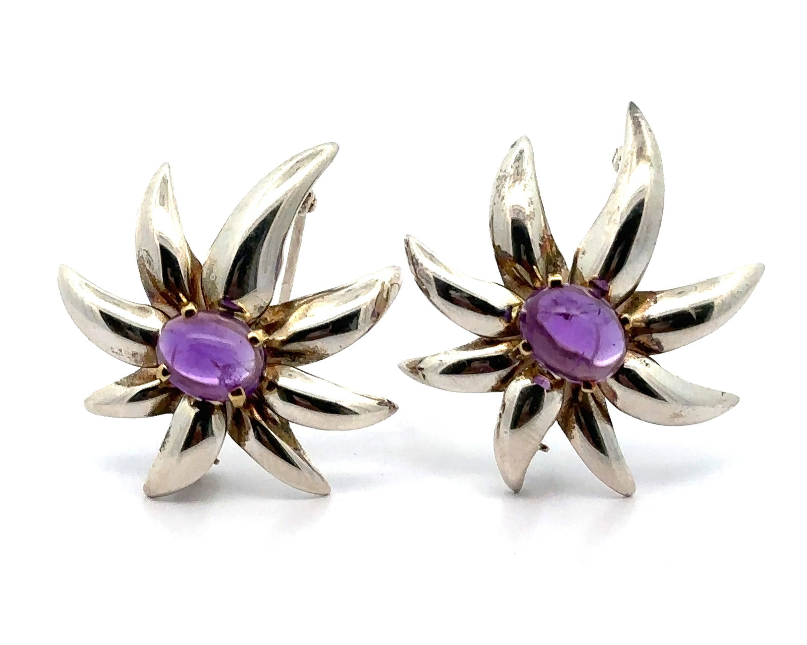Tiffany & Co. Silver & Gold Amethyst 2 Fireworks Brooch - 9
