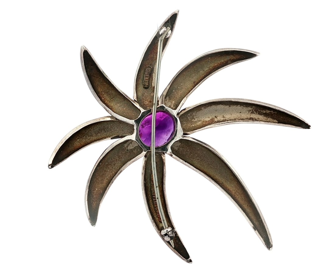 Tiffany & Co. Gold & Silver Amethyst Fireworks Brooch - 5