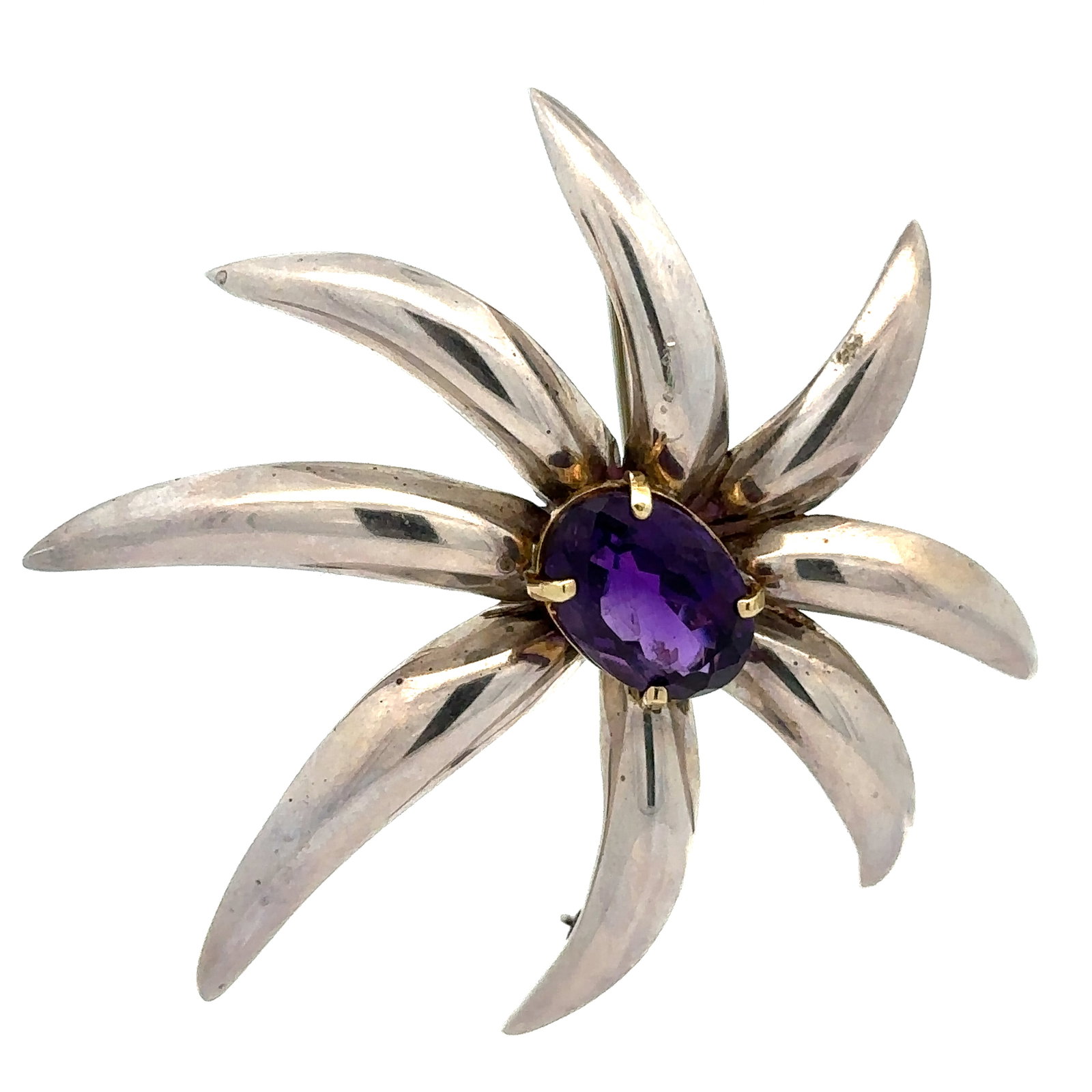 Tiffany & Co. Gold & Silver Amethyst Fireworks Brooch - 6