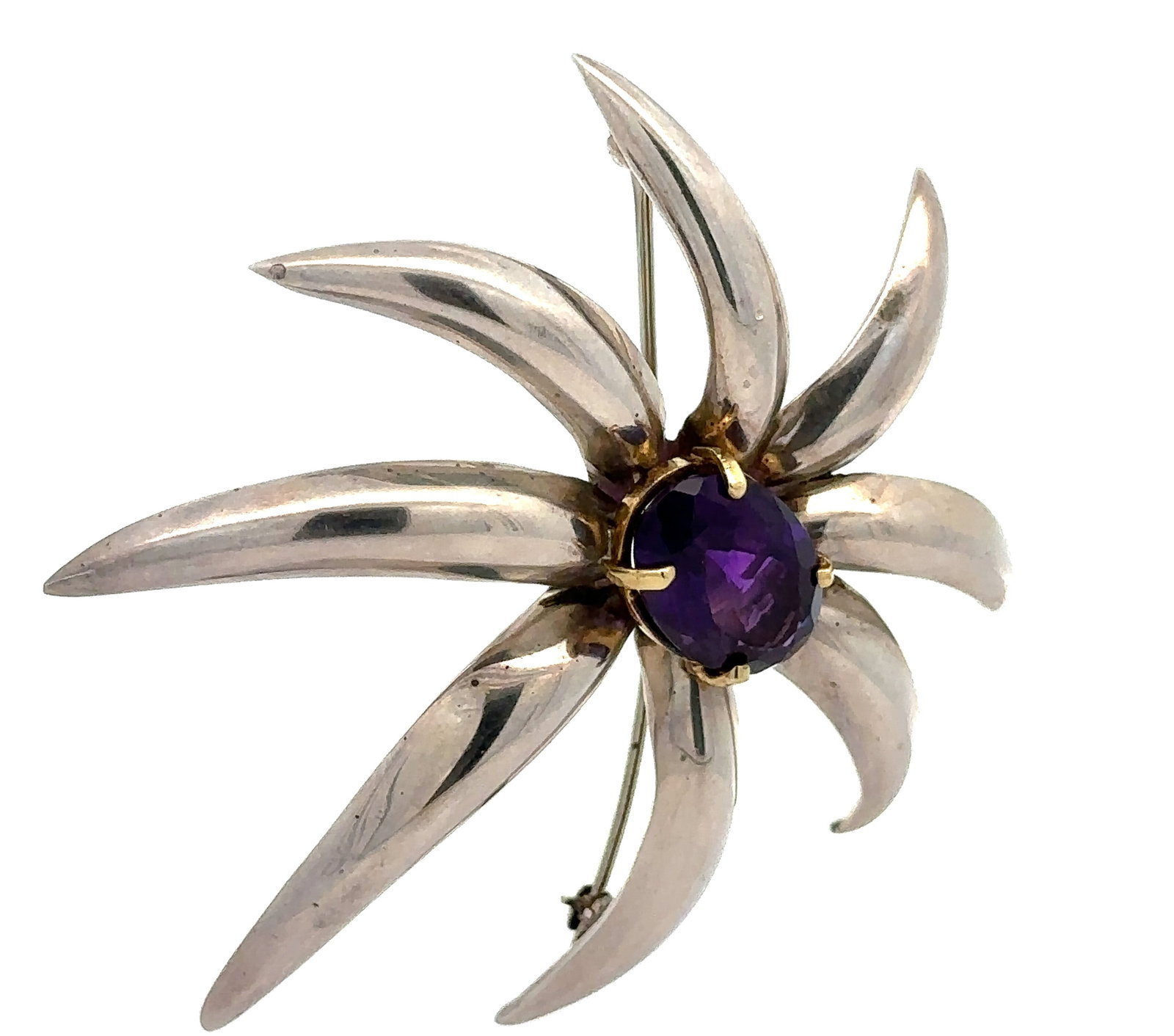 Tiffany & Co. Gold & Silver Amethyst Fireworks Brooch - 7