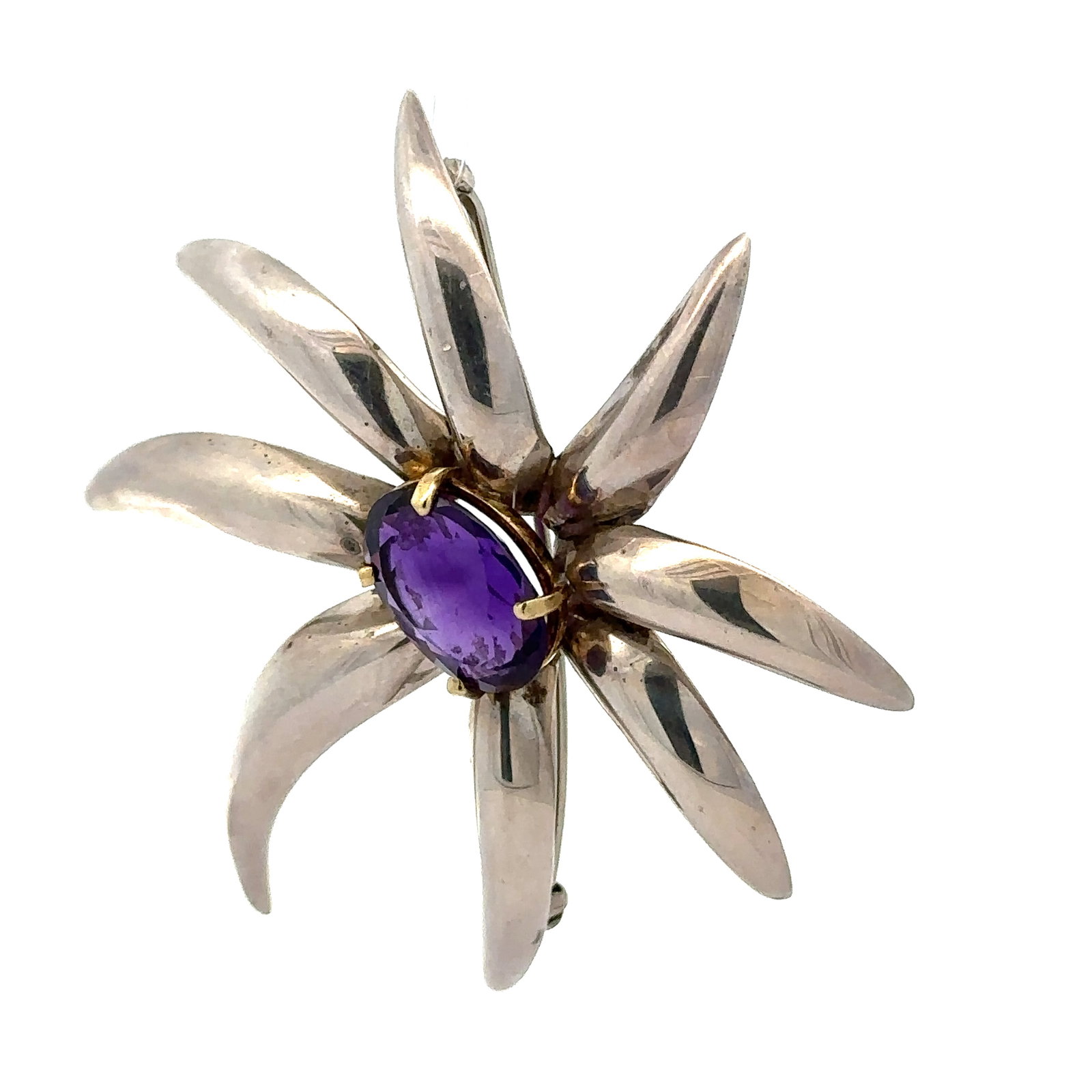 Tiffany & Co. Gold & Silver Amethyst Fireworks Brooch - 9