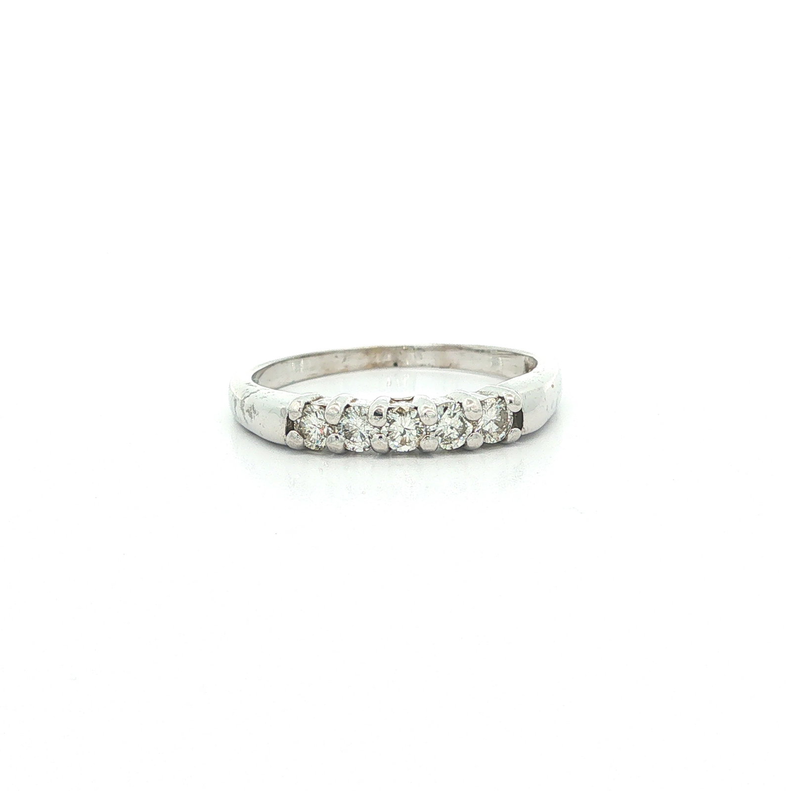 White Gold Round Diamond Wedding Stackable Band Ring: White Gold 0.35ctw Round Diamond Shared Prong Set Wedding Stackable Band Ring This lovely, simple, and classic round diamond wedding band ring is newly crafted from solid 14k white gold and features