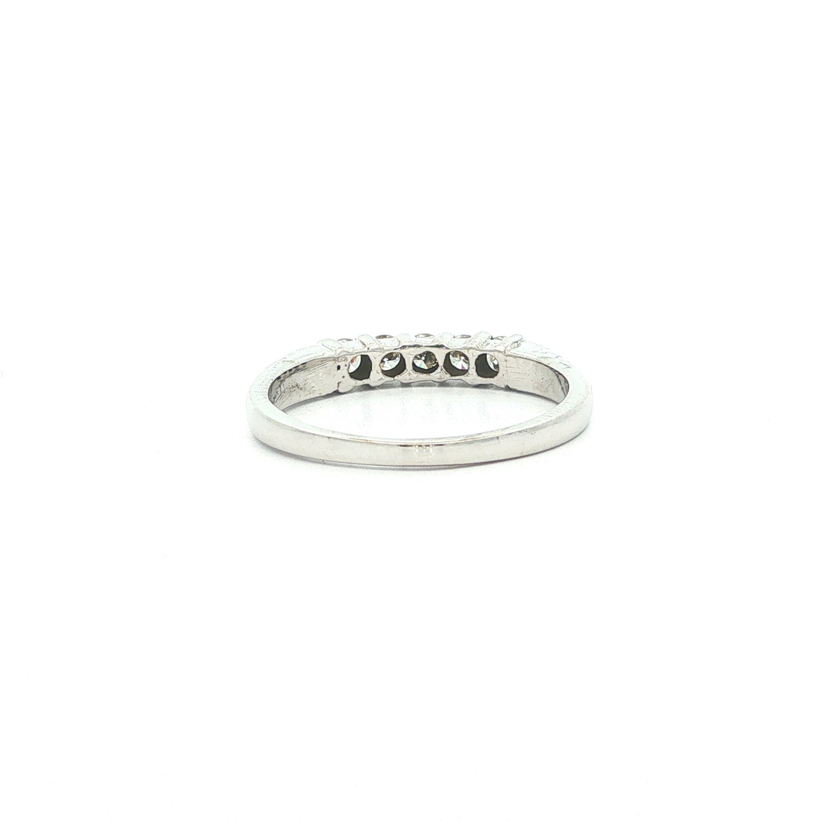 White Gold Round Diamond Wedding Stackable Band Ring - 6