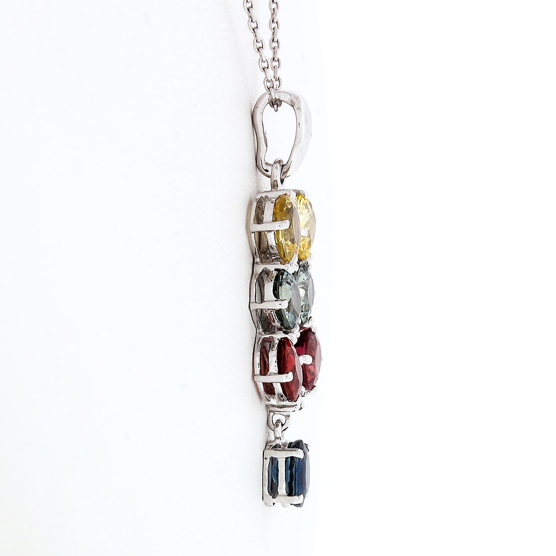 14K Gold Sapphire & Diamond Pendant Necklace - 3