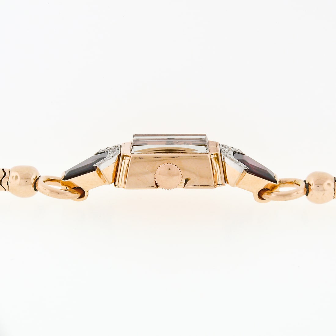 Jules Jurgensen Gold & Platinum Garnet & Diamond Watch - 4